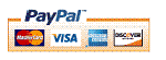 We accept PayPal, MasterCard, VISA, AMEX, and Discover